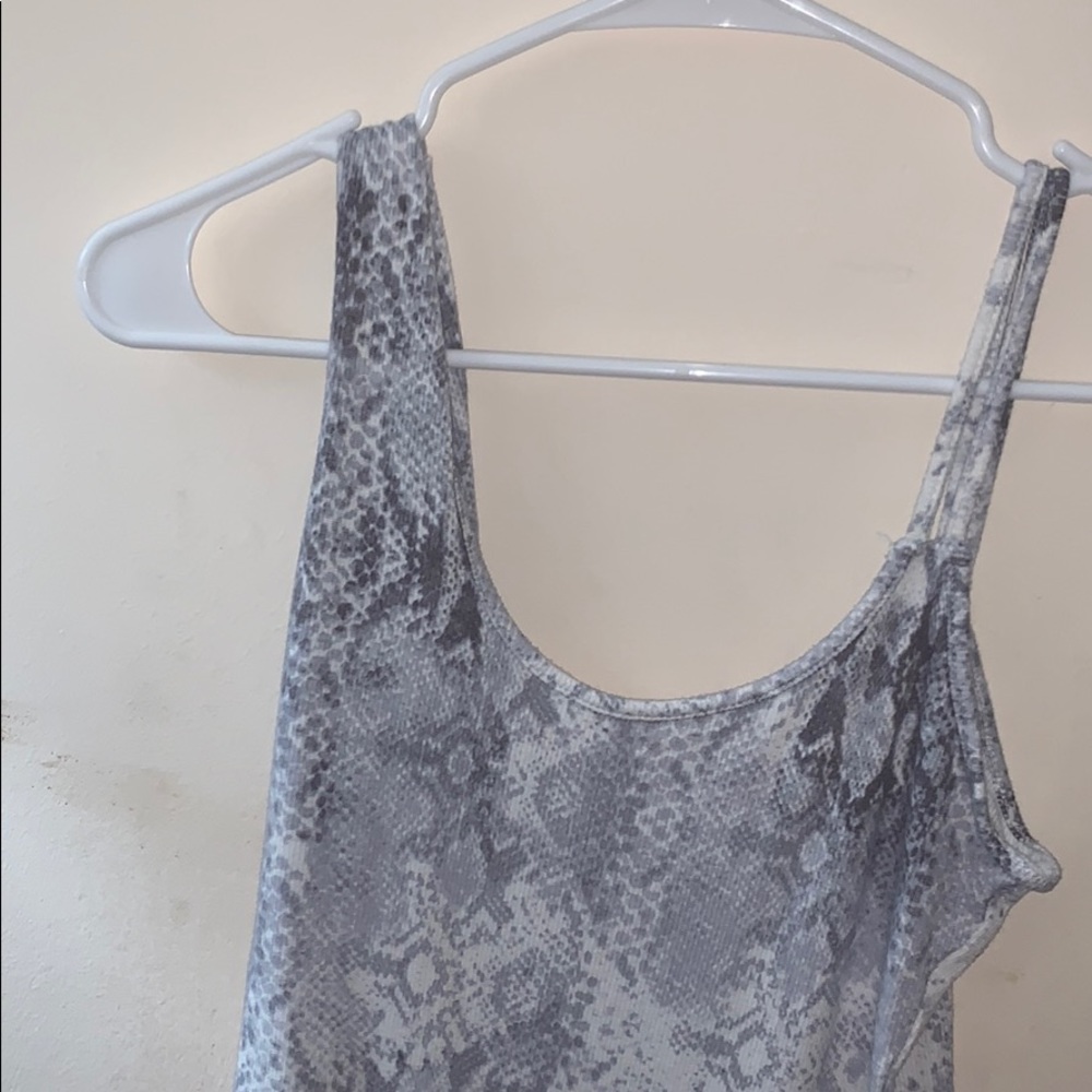 Grey and white snake skin bodysuit